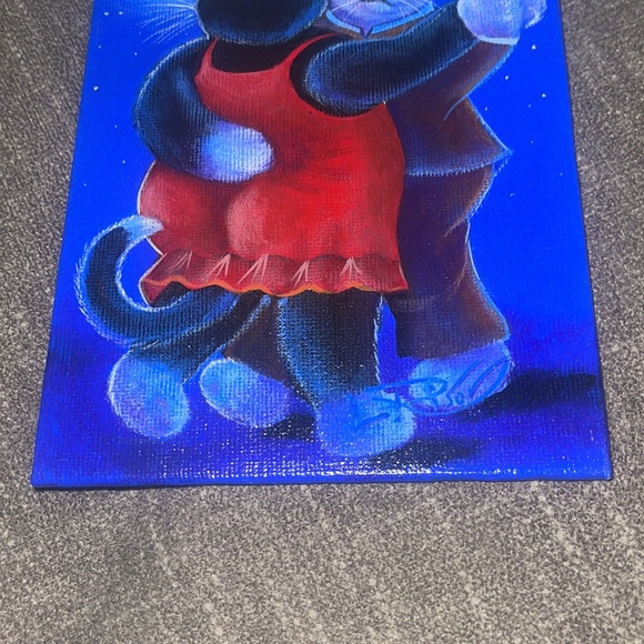 Cat Painting Cats slow dancing under the moon - Picture 2 of 5